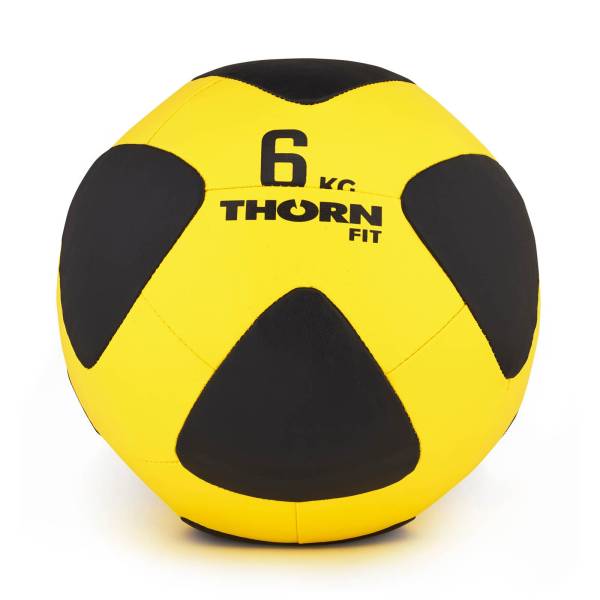 Piłka THORN FIT Wall Ball 6 kg – Żółto-Czarna, Trening Funkcjonalny Hyrox
